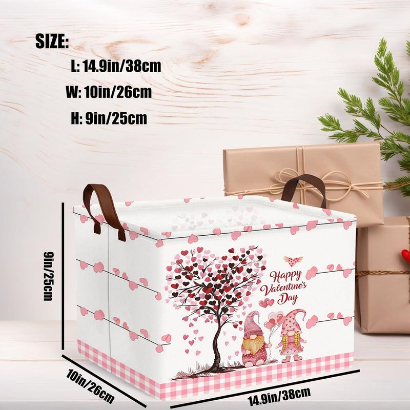 SETAMA Cute Large Valentine's Day Gift Basket Empty Heart Decor Storage Bin for Kid Baby Room Décor (Pink Dwarf Love Tree) - Image 3